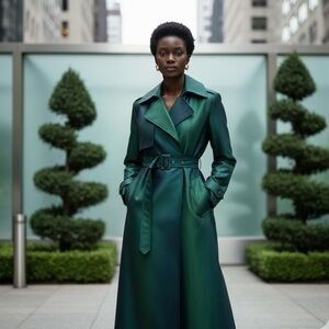 Elegant Green Trench Coat